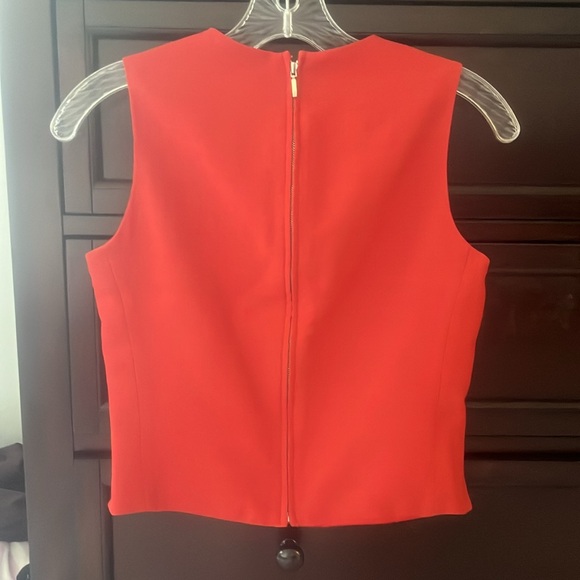 Vintage Emanuel Ungaro Cropped Red Shell Blouse Size 2 - Picture 3 of 5